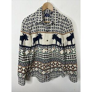 Chaps Men M Brushed Cotton Long Sleeve Chamois Shirt Moose Outdoors Southwestern